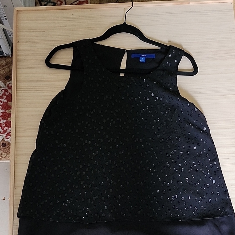 Apt. 9 Black Beaded Sleeveless Camisole